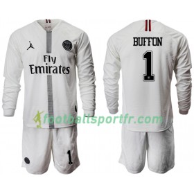 Tenue Paris Saint Germain BUFFON 1 Jordan Blanc Enfant Troisieme 2018-2019 Maillot de Foot ML